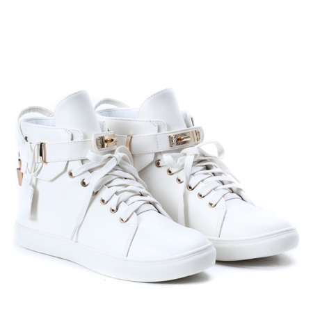 Białe sneakersy z klamerką Freedom - Obuwie
