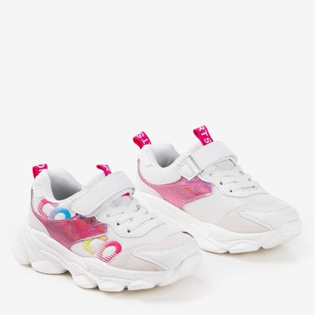 Biało - różowe dziecięce buty sportowe Narutas - Obuwie