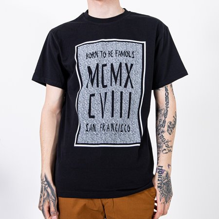 Czarna bawełniana koszulka męska z printem - Odzież