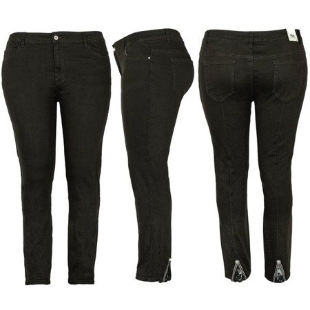 Czarne jeansy z wysokim stanem PLUS SIZE - Spodnie
