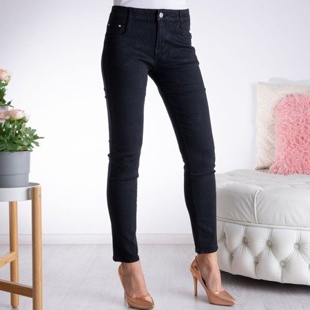 Czarne spodnie z prosta nogawką - Spodnie