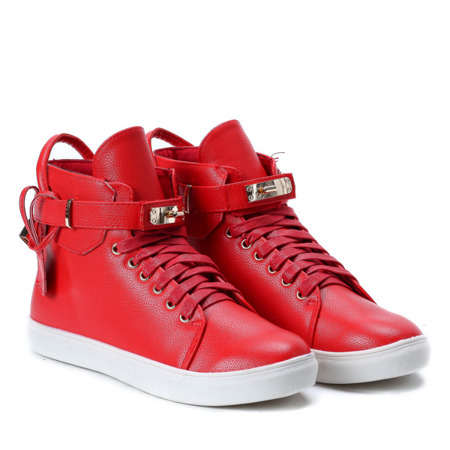Czerwone sneakersy z klamerką Freedom - Obuwie