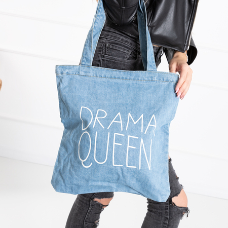 Jeansowa damska torebka z napisem Drama Queen - Akcesoria