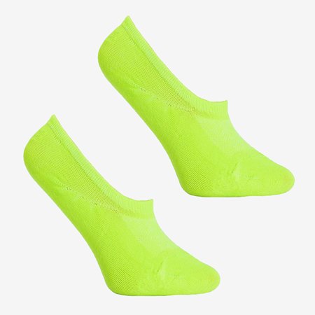 Neonowe zielone damskie stopki - Skarpety