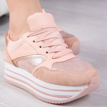 Różowe buty sportowe na platformie Kim - Obuwie