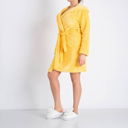 Żółty damski szlafrok - Odzież