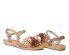 Beżowe sandały z kwiatkami Kathryn- Obuwie