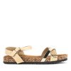 Beżowo - złote sandały z brokatowym paseczkiem Nincoa - Obuwie