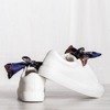 Białe buty sportowe sznurowane wstążką Duet - Obuwie