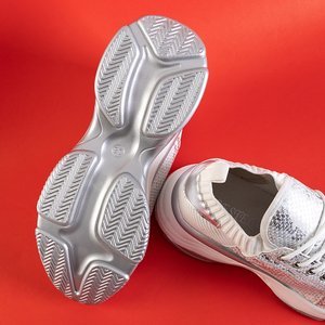 Białe damskie buty sportowe na grubej podeszwie Roslyn - Obuwie