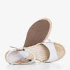 Białe damskie sandały na koturnie Bieruma - Obuwie
