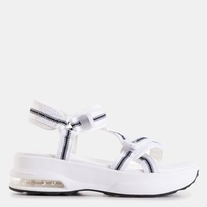 Białe damskie sportowe sandały Rieka - Obuwie 