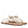 Białe sandały z perełkami Hadleigh- Obuwie