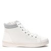 Białe sneakersy na koturnie- Obuwie