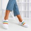 Białe sportowe buty damskie typu slip - on Rainbow - Obuwie