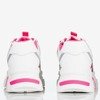 Biało - różowe sportowe buty damskie na platformie Soyea - Obuwie