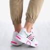 Biało - różowe sportowe buty damskie na platformie Soyea - Obuwie
