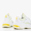 Biało - żółte sportowe sneakersy damskie Hyeto - Obuwie