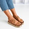 Brązowe damskie sandały na platformie Joely - Obuwie