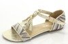 Brązowe damskie sandały ze złotym wykończeniem Galila - Obuwie