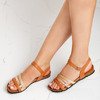 Brązowe sandały na płaskiej podeszwie Soft Sparkle - Obuwie