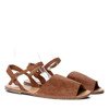 Brązowe sandały z ekologicznej skóry - Obuwie