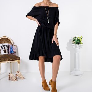 Czarna damska asymetryczna sukienka a'la hiszpanka - Odzież