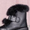 Czarne buty a'la śniegowce z futerkiem Wisconsin - Obuwie