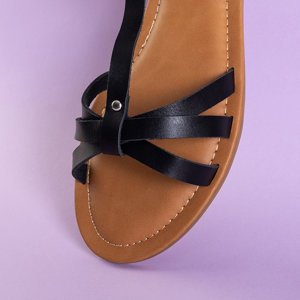 Czarne damskie sandały eko-skóra Tulir - Obuwie