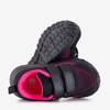 Czarne dziecięce sportowe buty z różowymi wstawkami Nerida - Obuwie
