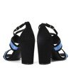 Czarno-niebieskie sandały na słupku Jeanie - Obuwie