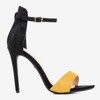 Czarno-żółte sandały damskie na wysokiej szpilce Gold Rush - Obuwie