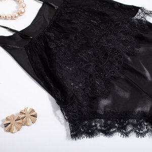 Czarny 2-częściowy komplet piżamowy - Odzież