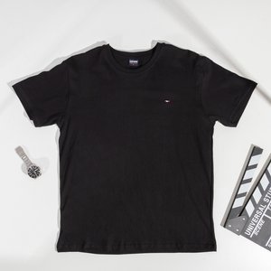 Czarny męski bawełniany t-shirt - Odzież