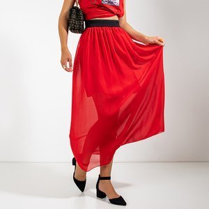 Czerwona damska spódnica maxi - Odzież