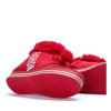 Czerwone buty sportowe z futerkiem Raelyn - Obuwie