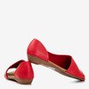 Czerwone damskie sandały na niskiej koturnie Irynisa - Obuwie