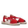 Czerwone sandały a'la espadryle na platformie Motilla - Obuwie 