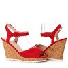 Czerwone sandały na koturnie Ruby - Obuwie