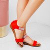Czerwone sandały na niskiej koturnie Acellia - Obuwie