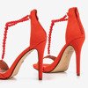 Czerwone sandały na wyższej szpilce Nastuli - Obuwie