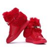 Czerwone sneakersy na krytym koturnie Aleena -  Obuwie