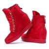 Czerwone sneakersy na krytym koturnie Tirana - Obuwie