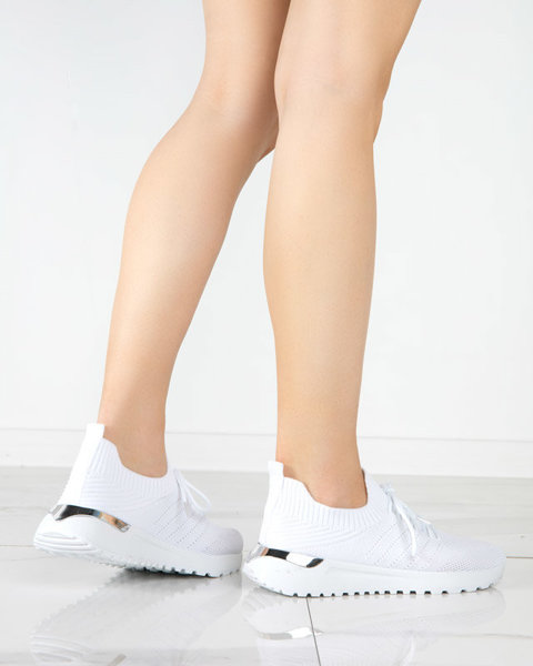 Damskie białe tkaninowe buty sportowe Erina - Obuwie