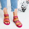 Fuksjowe sandały z kolorowymi paseczkami Galina - Obuwie