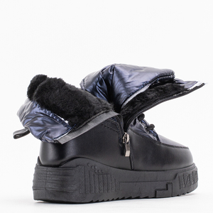 Granatowe damskie buty a'la śniegowce Nakasha - Obuwie