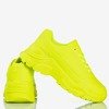 Neonowe żółte sneakersy damskie na masywnej podeszwie Lera - Obuwie