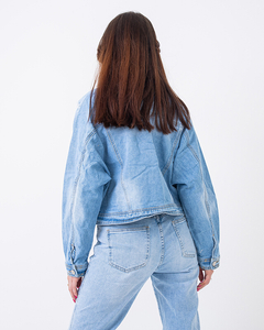Niebieska damska kurtka jeansowa - Odzież