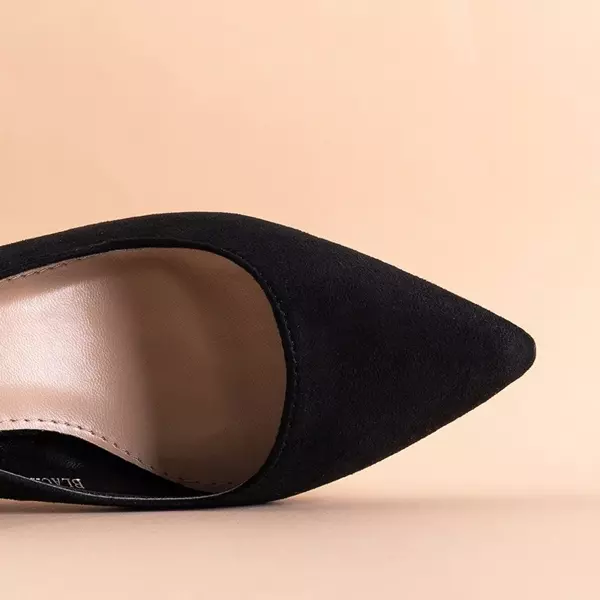 OUTLET Czarne damskie sandały na słupku Siofra - Obuwie