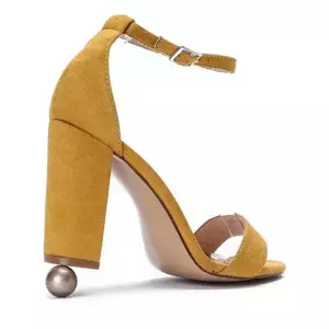 OUTLET Żółte sandały na słupku Annie - Obuwie